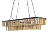 Ingot 9 Light Rectangular Crystal Prism Bar Ceiling Pendant - Rust