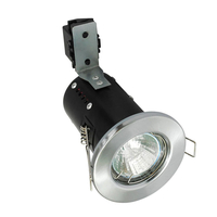 IP20 Fire Rated Recessed Downlighters with LED Bulbs - Satin Chrome