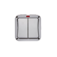 IP66 2 Gang 2 Way Outdoor Switch - Grey