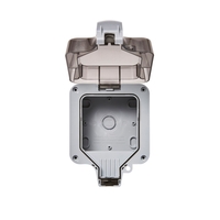 IP66 Empty 1 Gang Outdoor Plug Socket Cover - Grey