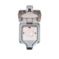 IP66 Outdoor Fused Switch Spur with Neon Indicator - Grey