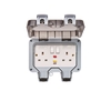 IP66 Outdoor Twin Plug Socket Box with RCD Switch - Grey