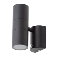 Kenn 2 Light Outdoor Up and Down Wall Light with Photocell - Black