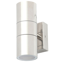Kenn 2 Light Up and Down Outdoor Wall Light - Polished Steel