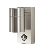 Kenn Up or Down Outdoor Wall Light with PIR Sensor - Stainless Steel