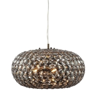 Kensington 3 Light Glass Mesh Ceiling Pendant Light - Smoke