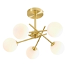 Kinsley 5 Light Bathroom Semi Flush Ceiling light with Opal Shades - Satin Brass