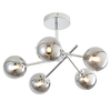 Kinsley 5 Light Bathroom Semi Flush Ceiling Light with Smoked Shades - Chrome