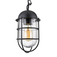 Kitron 1 Light Cage Ceiling Pendant - Black