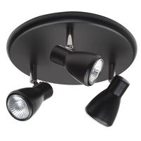 Kollig 3 Light Circular Ceiling Spotlight Plate - Black