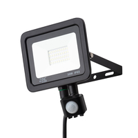 Langton Outdoor LED 30 Watt Slimline Wired Flood Light with PIR Sensor - Black
