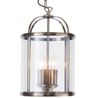 Lantern Pendant Light - 3 Light Hall Antique Brass