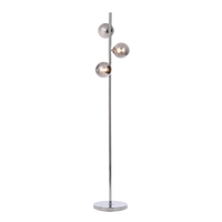 Laszlo 3 Light Glass Ball Floor Lamp - Chrome