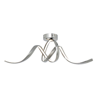 LED Wavy Semi Flush Ceiling Light - Chrome