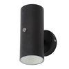Lem Outdoor 2 Light LED Wall Light With Photocell Sensor - Black