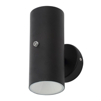 Lem Outdoor 2 Light LED Wall Light With Photocell Sensor - Black