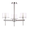 Lincoln 3 Light Bathroom Semi Flush Ceiling Light with Cylinder Glass Shades - Chrome