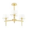 Lincoln 3 Light Bathroom Semi Flush Ceiling Light with Cylinder Glass Shades - Satin Brass