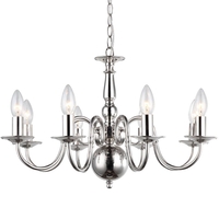 Lyon Flemish Chandelier - 8 Light - Polished Nickel