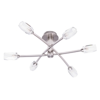 Macti 6 Light Semi Flush Ceiling Light - Satin Nickel