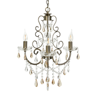 Madonna 3 Light Dual Mount Chandelier with Bulbs - Antique Brass