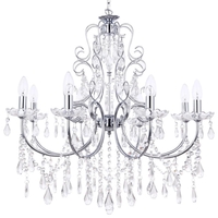 Madonna 8 Light Crystal Chandelier with Dual Mount - Chrome