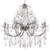 Madonna Chandelier 12 Light Dual Mount - Antique Brass