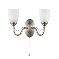 Madrid 2 Arm Wall Light - Satin Nickel