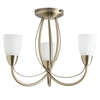 Madrid 3 Arm Semi Flush Ceiling Light - Antique Brass