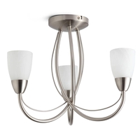 Madrid 3 Arm Semi Flush Ceiling Light - Satin Nickel