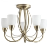 Madrid 5 Light Semi Flush Ceiling Light - Antique Brass