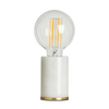 Marble and Brass Table Lamp - White