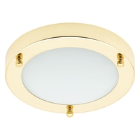 Mari 12 Watt Small LED Flush Bathroom Ceiling Light - Brass