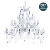 Marie Therese 21 Light Dual Mount Chandelier with LED Bulbs - Chrome