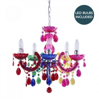 Marie Therese 5 Light Dual Mount Chandelier - Multicoloured with LED Bulbs