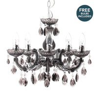 Marie Therese 5 Light Dual Mount Chandelier with LED Bulbs - Smoke