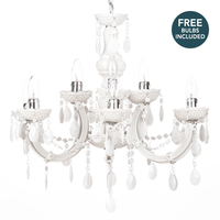 Marie Therese 9 Light Dual Mount Chandelier with LED Bulbs - White
