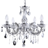 Marie Therese Chandelier 5 Light Dual Mount - Silver