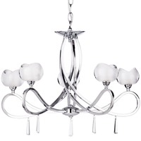 Marta 5 Light Glass Ceiling Light - Chrome