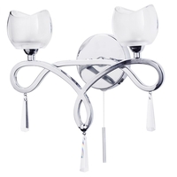 Marta Glass Wall Light - 2 Light - Chrome