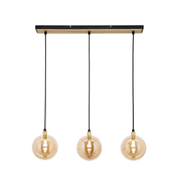 Melior Industrial 3 Light Ceiling Diner Pendant - Black