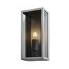 Merlin Outdoor Box Lantern Wall Light with Black Mesh Insert - Silver