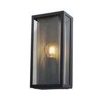 Merlin Outdoor Box Lantern Wall Light with Silver Mesh Insert - Anthracite