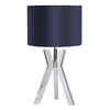 Metal Tripod 1 Light Table Lamp with Blue Shade - Chrome