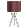 Metal Tripod 1 Light Table Lamp with Maroon Shade - Chrome