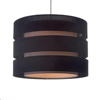 Mimis Easy to Fit Ceiling Shade Tiered Drum - Black