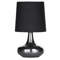 Mini Scratched Table Lamp with Black Shade - Black Chrome