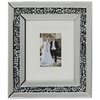 Mirrored 1 Image Picture Frame with Inlaid Diamond Style Crystals - Silver