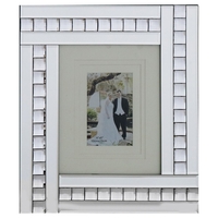 Mirrored Bar and Stud 1 Image Picture Frame - Silver