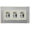 Mirrored Bar and Stud 3 Image Picture Frame - Silver